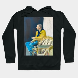 Man, Sitting At A Cafe Hoodie